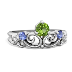 Peridot Crown Keepsake 14K White Gold ring R5740