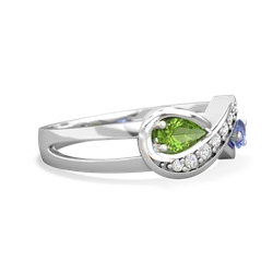 Peridot Diamond Infinity 14K White Gold ring R5390