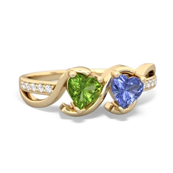 Peridot Side By Side 14K Yellow Gold ring R3090