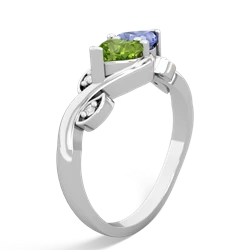 Peridot Floral Elegance 14K White Gold ring R5790