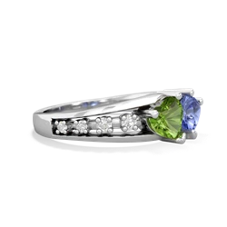 Peridot Heart To Heart 14K White Gold ring R3342