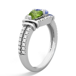 Peridot Art-Deco Keepsake 14K White Gold ring R5630