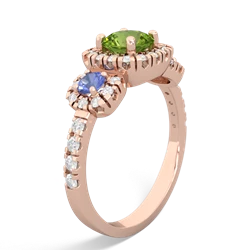 Peridot Regal Halo 14K Rose Gold ring R5350