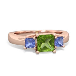 Peridot Three Stone Trellis 14K Rose Gold ring R4015