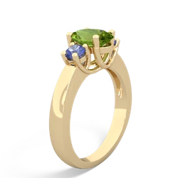 Peridot Three Stone Oval Trellis 14K Yellow Gold ring R4024