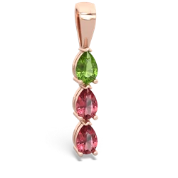 Peridot Dew Drops 14K Rose Gold pendant P2251