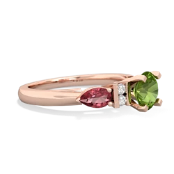 Peridot 6Mm Round Eternal Embrace Engagement 14K Rose Gold ring R2005