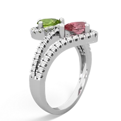 Peridot Diamond Dazzler 14K White Gold ring R3000