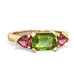 Peridot Three Stone 14K Yellow Gold ring R5235