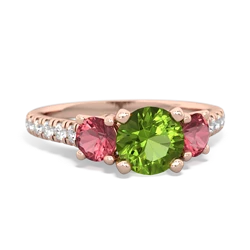 Peridot Pave Trellis 14K Rose Gold ring R5500