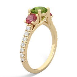 Peridot Pave Trellis 14K Yellow Gold ring R5500