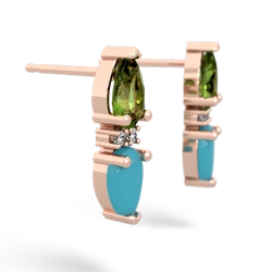 Peridot Bowtie Drop 14K Rose Gold earrings E0865