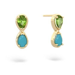 Peridot Infinity 14K Yellow Gold earrings E5050