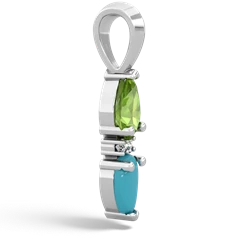 Peridot Bowtie Drop 14K White Gold pendant P0865