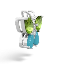 Peridot Butterfly 14K White Gold pendant P2215