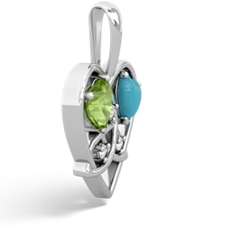 Peridot Celtic Trinity Heart 14K White Gold pendant P5331