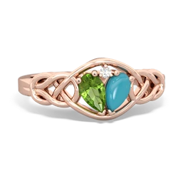 Peridot Celtic Love Knot 14K Rose Gold ring R5420