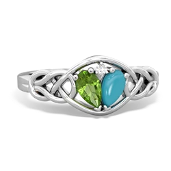 Peridot Celtic Love Knot 14K White Gold ring R5420