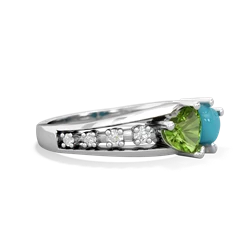 Peridot Heart To Heart 14K White Gold ring R3342