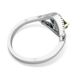 Peridot Mother And Child 14K White Gold ring R3010