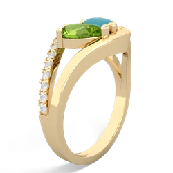 Peridot Nestled Heart Keepsake 14K Yellow Gold ring R5650