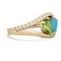 Peridot Nestled Heart Keepsake 14K Yellow Gold ring R5650