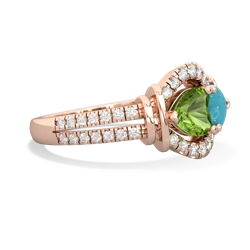 Peridot Art-Deco Keepsake 14K Rose Gold ring R5630