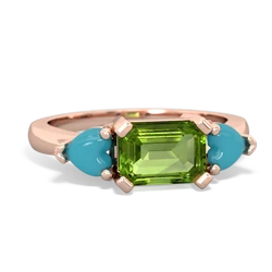 Peridot Three Stone 14K Rose Gold ring R5235