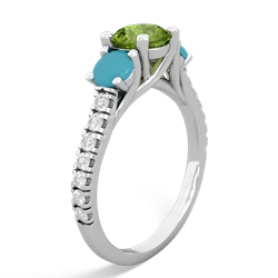 Peridot Pave Trellis 14K White Gold ring R5500