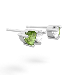 Peridot Sweethearts 14K White Gold earrings E5260