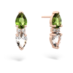 Peridot Bowtie Drop 14K Rose Gold earrings E0865