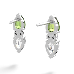 Peridot Bowtie Drop 14K White Gold earrings E0865