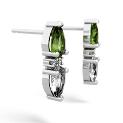 Peridot Bowtie Drop 14K White Gold earrings E0865