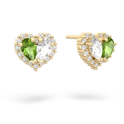 Peridot Halo 14K Yellow Gold earrings E7008