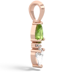 Peridot Bowtie Drop 14K Rose Gold pendant P0865