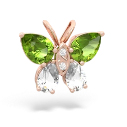 Peridot Butterfly 14K Rose Gold pendant P2215