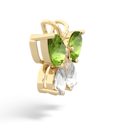 Peridot Butterfly 14K Yellow Gold pendant P2215