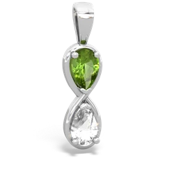 Peridot Infinity 14K White Gold pendant P5050