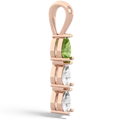 Peridot Dew Drops 14K Rose Gold pendant P2251