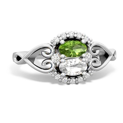 Peridot Love Nest 14K White Gold ring R5860