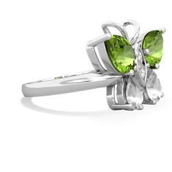 Peridot Butterfly 14K White Gold ring R2215