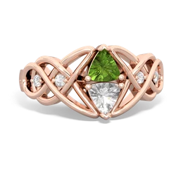 Peridot Keepsake Celtic Knot 14K Rose Gold ring R5300