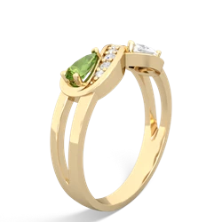 Peridot Diamond Infinity 14K Yellow Gold ring R5390