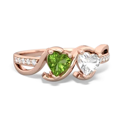 Peridot Side By Side 14K Rose Gold ring R3090