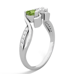 Peridot Side By Side 14K White Gold ring R3090