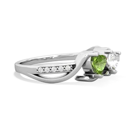 Peridot Side By Side 14K White Gold ring R3090