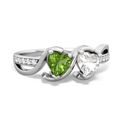 Peridot Side By Side 14K White Gold ring R3090