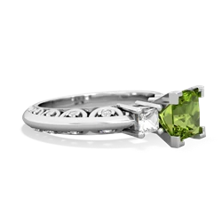 Peridot Eternal Embrace Engagement 14K White Gold ring C2001