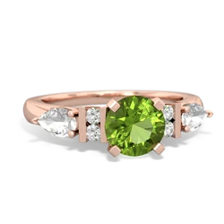 Peridot 6Mm Round Eternal Embrace Engagement 14K Rose Gold ring R2005