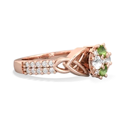 Peridot Celtic Knot Cluster Engagement 14K Rose Gold ring R26443RD